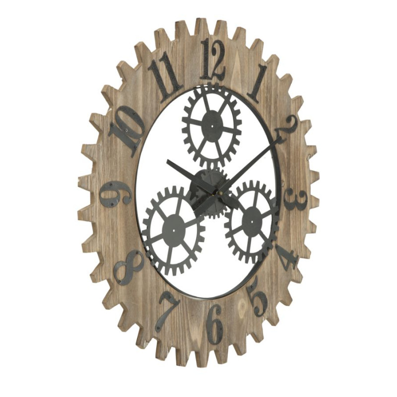 Engrenages de l’Infini – Horloge Murale Industrielle Ø60x4 cm
