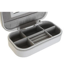 Boîte à bijoux DKD Home Decor Bleu Gris Camel Rose clair Polyuréthane Miroir 18,5 x 10 x 5 cm (2 Unités)