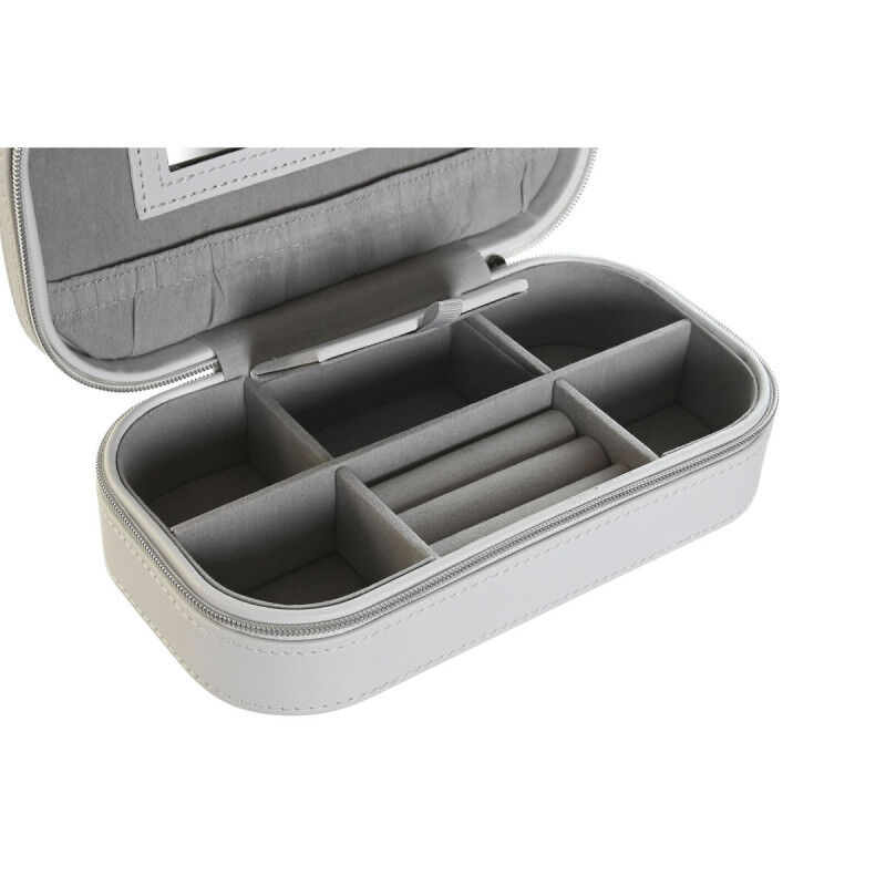 Boîte à bijoux DKD Home Decor Bleu Gris Camel Rose clair Polyuréthane Miroir 18,5 x 10 x 5 cm (2 Unités)