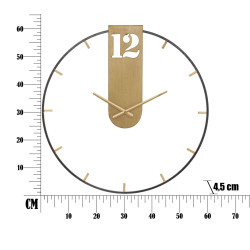 Soleil Doré du Temps – Horloge Murale Glam Ø60x4,5 cm