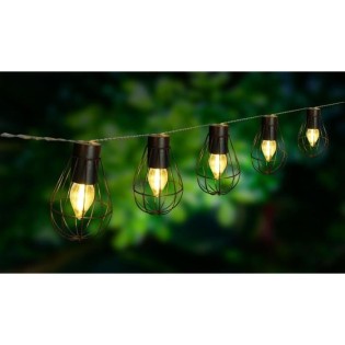 LUMIJARDIN Guirlande solaire cage Keny avec 10 ampoules décoratives