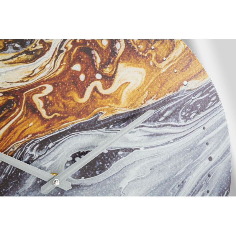 Brume Argentée – Relógio de Parede Glam Espelho Cinza Ø60x5 cm