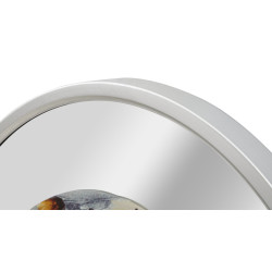 Brume Argentée – Reloj de Pared Glam Espejo Gris Ø60x5 cm