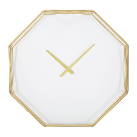Octogone Doré – Horloge Murale Glam 56x6,5x56 cm