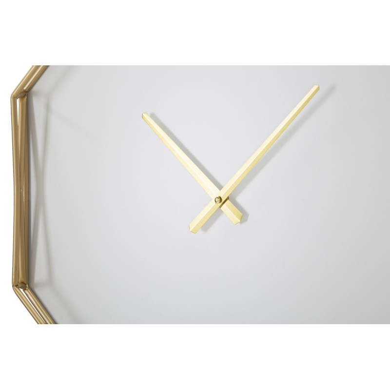 Octogone Doré – Horloge Murale Glam 56x6,5x56 cm