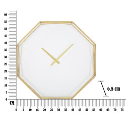 Octogone Doré – Horloge Murale Glam 56x6,5x56 cm