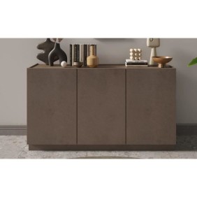 Buffet haut FIRENZE - Bronze et Chene Mercure - 3 portes - Style contemporain/design