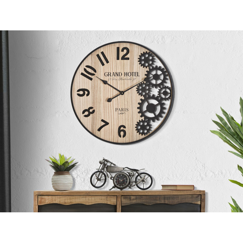 La Majestueuse – Horloge Murale Industrielle Ø60x4,5 cm