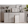 Buffet Brest - Décor Matera / blanc brillant - Panneaux de particules - 4 portes - 1 étagere - 1 tiroir -  177,5 x 92 x 40 -