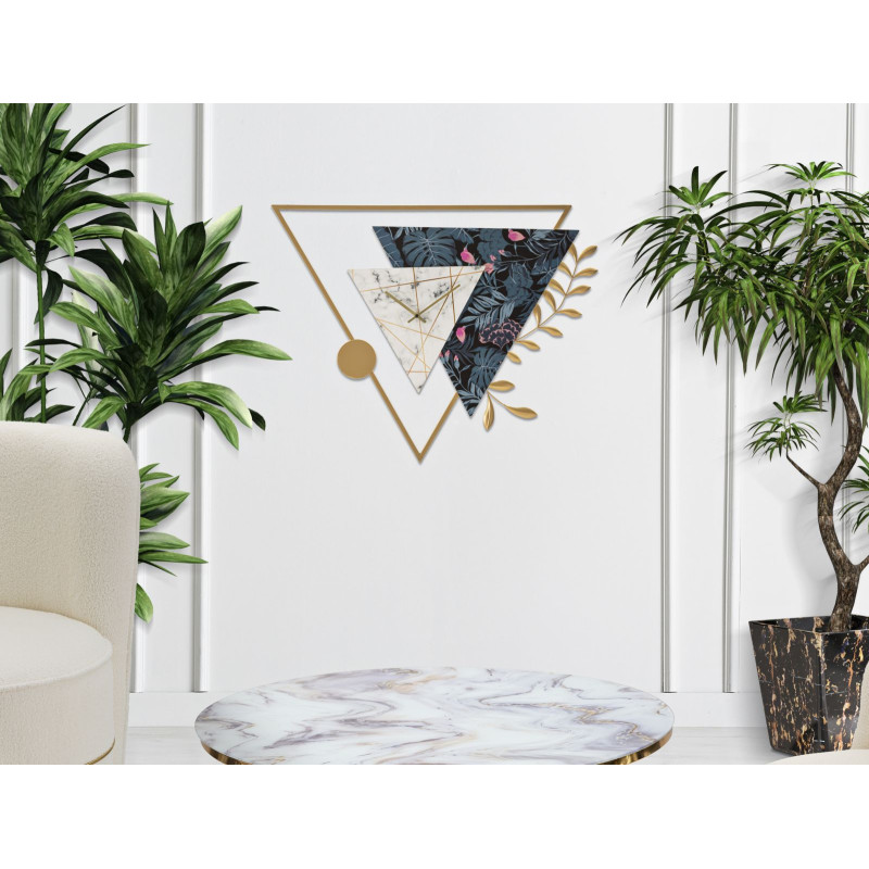 Triangle d’Art – Horloge Murale Glam 75x4,5x59 cm