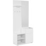 Meuble d'entrée de rangement avec penderie IMAGE - Décor blanc - 1 porte + 1 tiroir - L85 x H195 x P37 cm