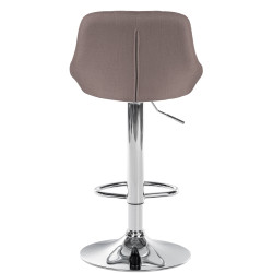 Tabouret de bar Lazio en tissu chromé taupe