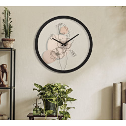 Fleur Enchantée B – Horloge Murale Boho Chic Ø40x3,5 cm