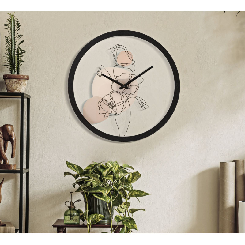 Fleur Enchantée B – Reloj de Pared Boho Chic Ø40x3,5 cm