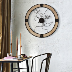 Le Couple Éternel – Horloge Murale Boho Chic Ø60x3 cm