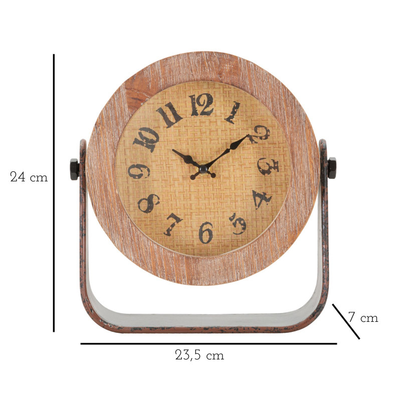 La Petite Ronde – Horloge de Table Boho Chic 23,5x7x24 cm