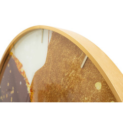 Or de Cristal – Horloge Murale Glam Verre Doré Ø80x5 cm