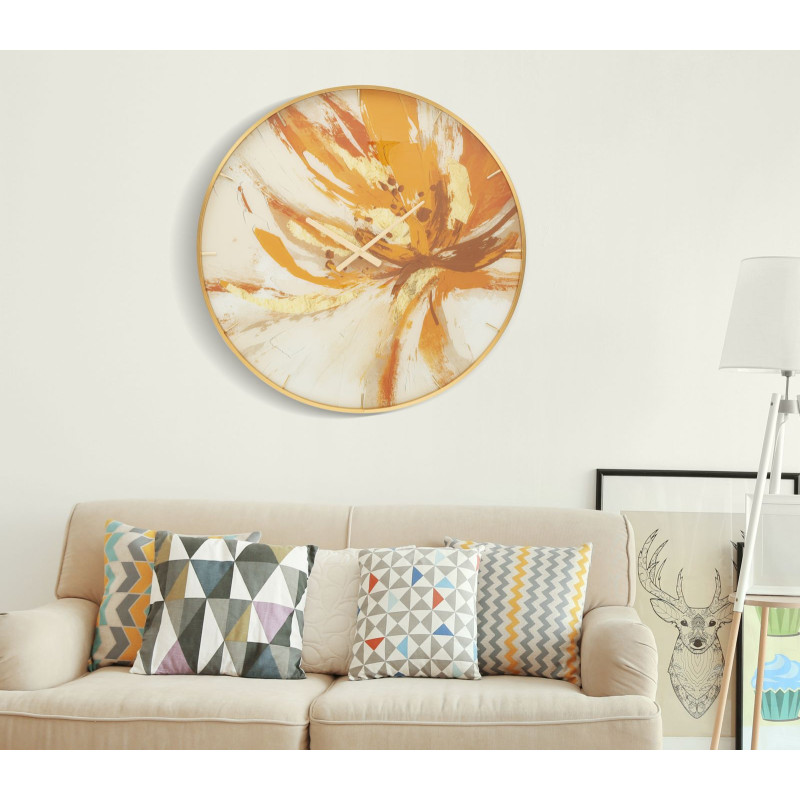 Toply Étincelant – Horloge Murale Glam Verre Ø80x5 cm