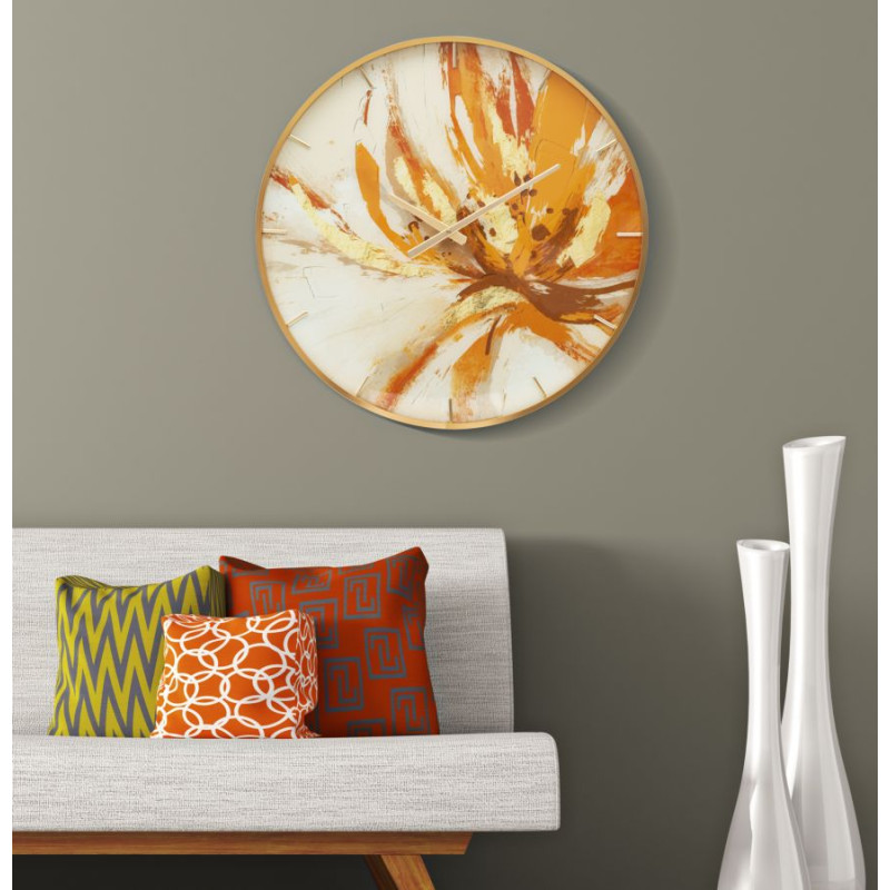 Toply Précieux – Reloj de Pared Glamour Vidrio Ø60x5 cm