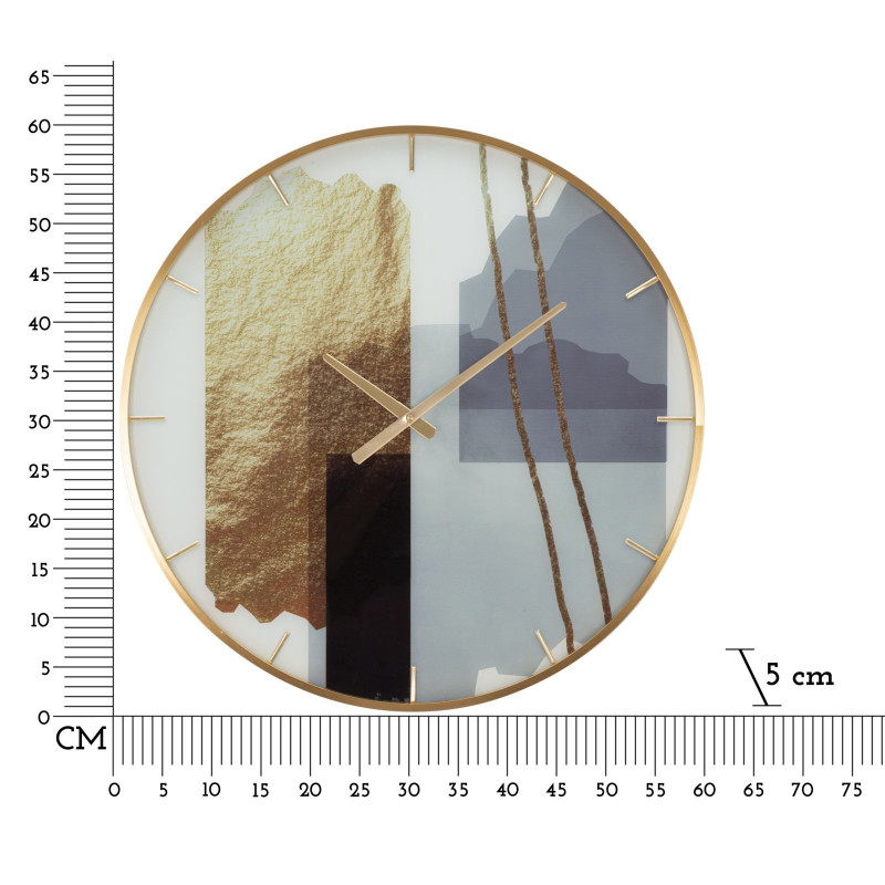 Motivo Brillante – Reloj de Pared Glamour de Vidrio Ø60x5 cm