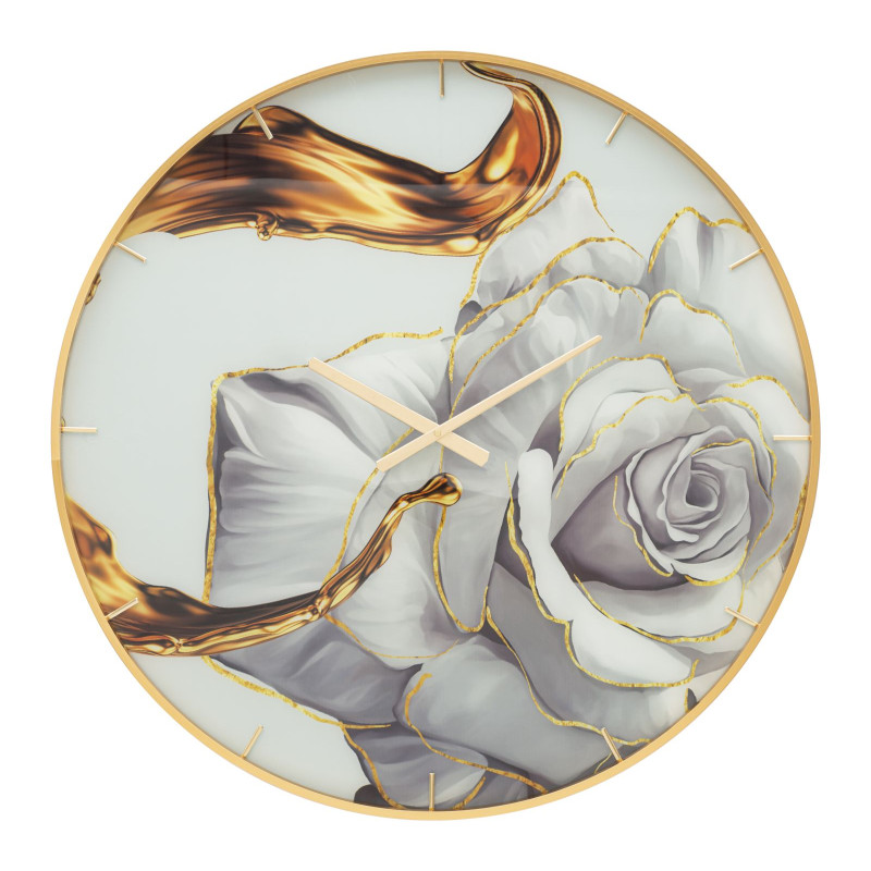 Rose de Cristal – Relógio de Parede Glam Ø80x5 cm