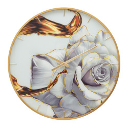 Rose de Verre – Horloge Murale Glam Ø60x5 cm