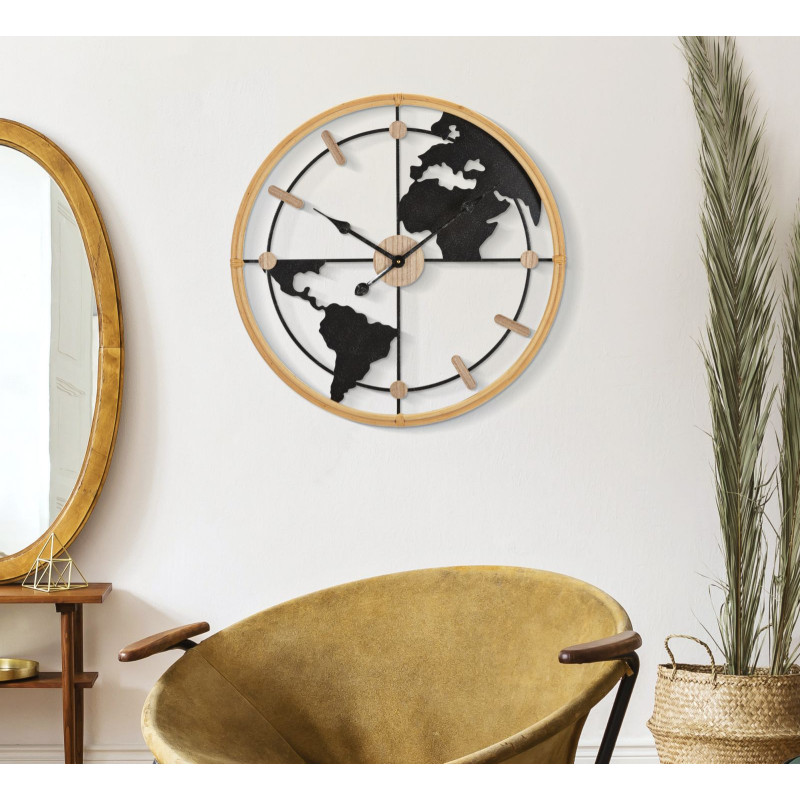 World New – Horloge Murale Boho Chic Ø60x5 cm