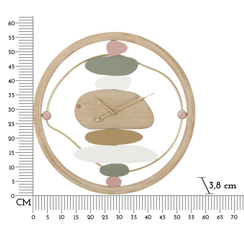 Arc-en-Ciel du Temps – Horloge Murale Moderne Colorée Ø57x3,8 cm