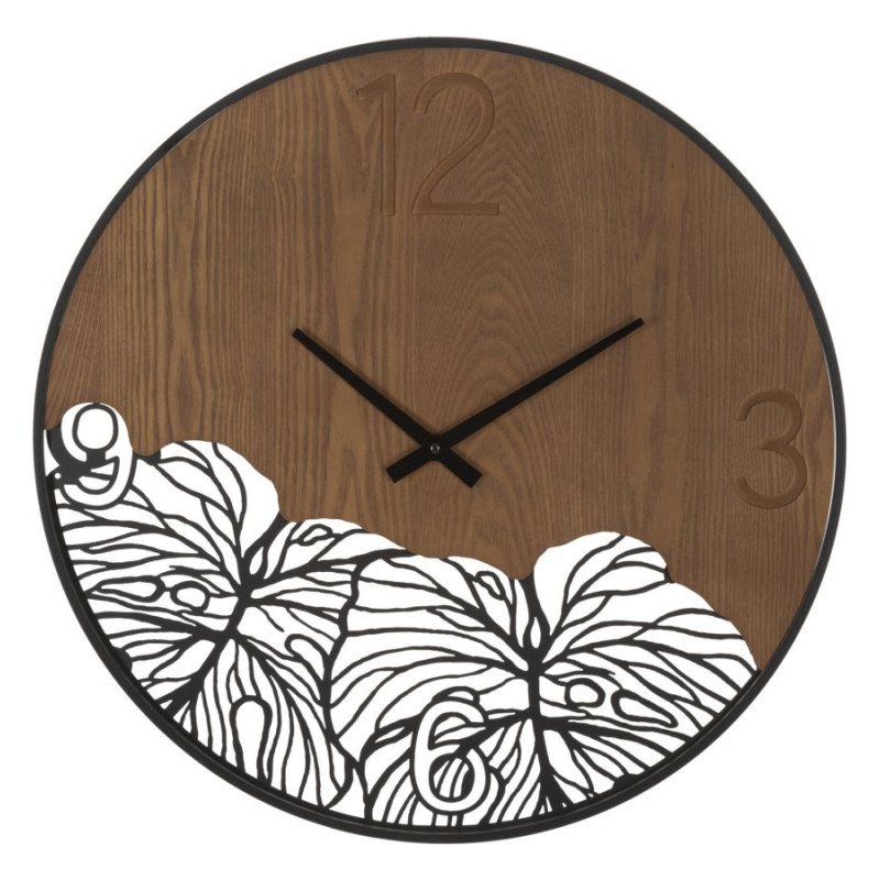 Nature & Bois – Horloge Murale Moderne Ø60x2 cm