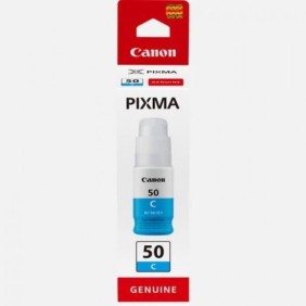 Bouteille d'encre - CANON - GI-50C - Cyan - Compatibilité PIXMA MegaTank - (3403C001)