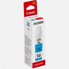 Bouteille d'encre - CANON - GI-50C - Cyan - Compatibilité PIXMA MegaTank - (3403C001)