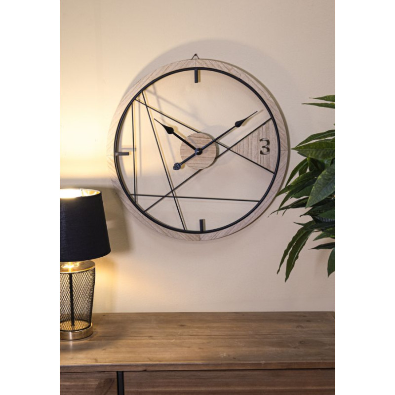 Design Géométrique – Horloge Murale Moderne Ø60x2,5 cm