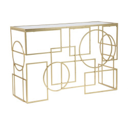 Console Marie – Métal doré et plateau miroir 120x41x81 cm