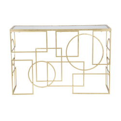 Console Marie – Métal doré et plateau miroir 120x41x81 cm