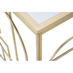 Console Marie – Métal doré et plateau miroir 120x41x81 cm