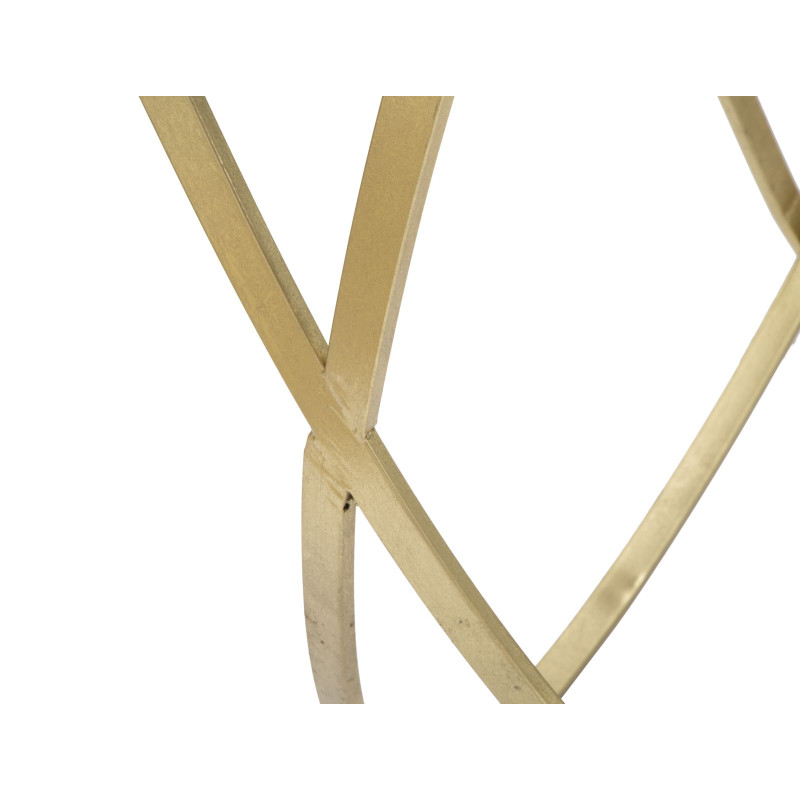 Console Anneau – Métal noir et doré avec plateau miroir 120x40x79 cm