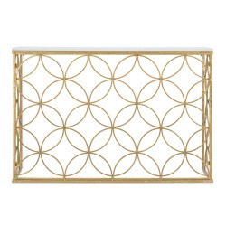 Console Star Marbre – Métal doré et marbre blanc 120x40x80 cm