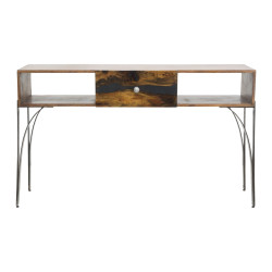 Console Mustang – Bois d’acacia massif et métal 130x40x80 cm