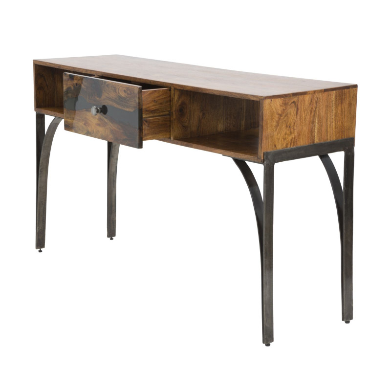 Console Mustang – Bois d’acacia massif et métal 130x40x80 cm
