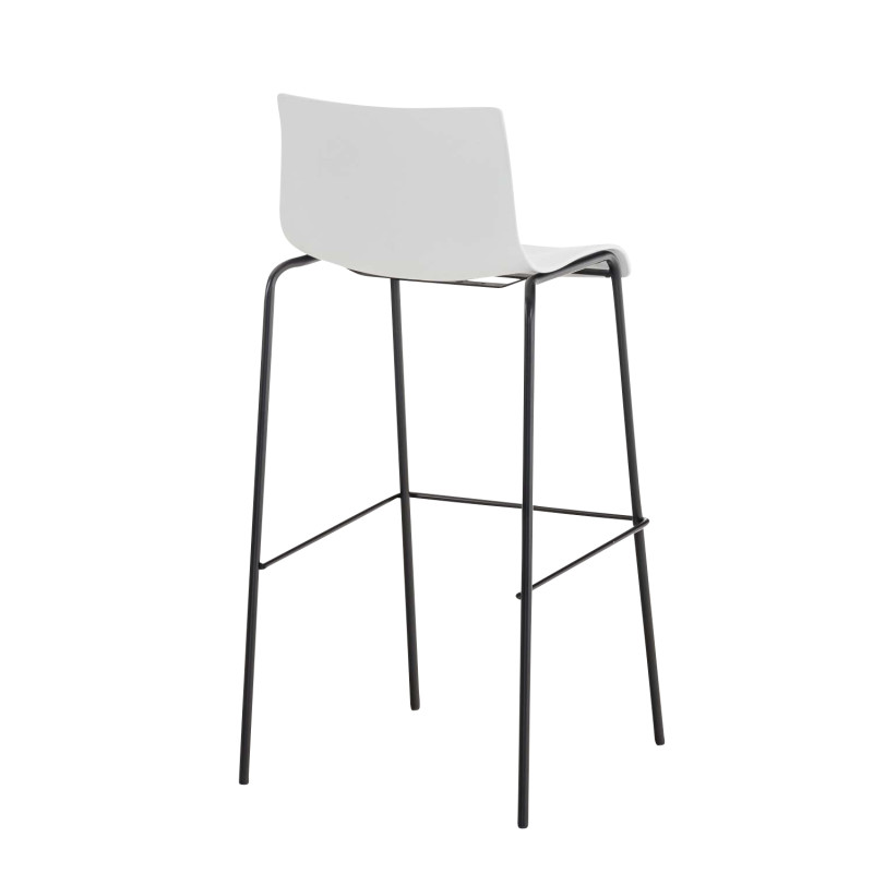 Tabouret de bar Hoover avec structure à 4 pieds, blanc