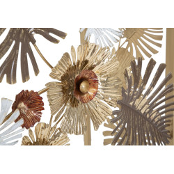 Console Glam Floris – Métal doré et plateau miroir multicolore 113x40x80 cm