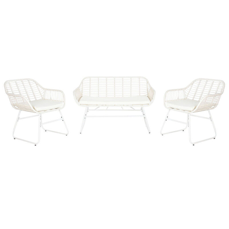Meubles de jardin DKD Home Decor Blanc 124 x 74 x 84 cm (4 Pièces)
