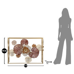 Console Glam Red – Metallo dorato e piano a specchio multicolore 114x41,5x80 cm