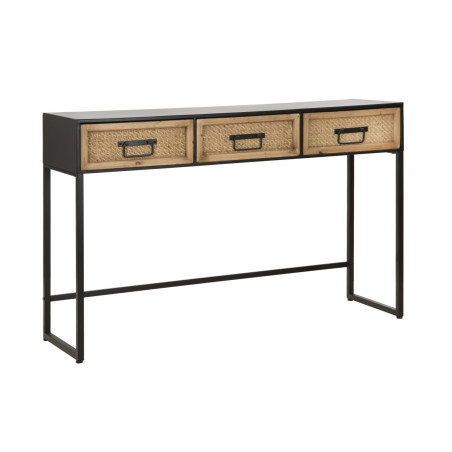 Console Hanoi – Metallo nero e MDF multicolore 120x35x78 cm