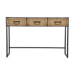 Console Hanoi – Metallo nero e MDF multicolore 120x35x78 cm