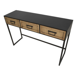 Console Hanoi – Métal noir et MDF multicolore 120x35x78 cm