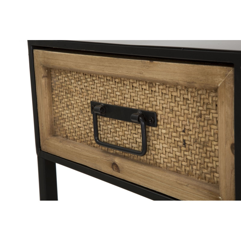 Console Hanoi – Metallo nero e MDF multicolore 120x35x78 cm