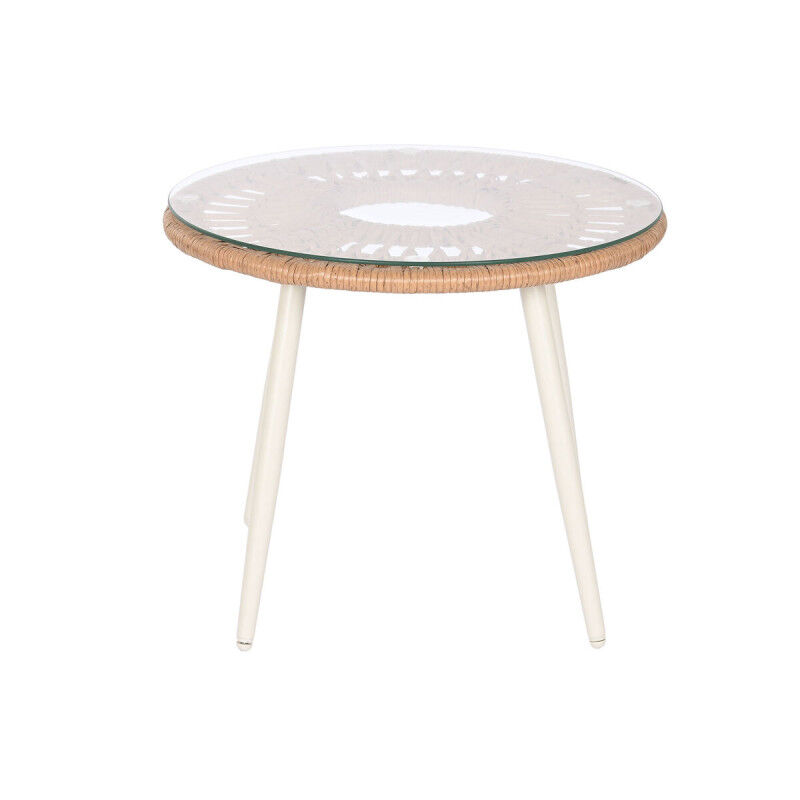 Ensemble Table avec 2 Sièges Home ESPRIT Blanc Beige Gris Naturel 55 x 55 x 47 cm