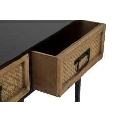 Console Hanoi – Metallo nero e MDF multicolore 120x35x78 cm