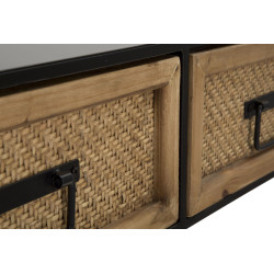Console Hanoi – Métal noir et MDF multicolore 120x35x78 cm